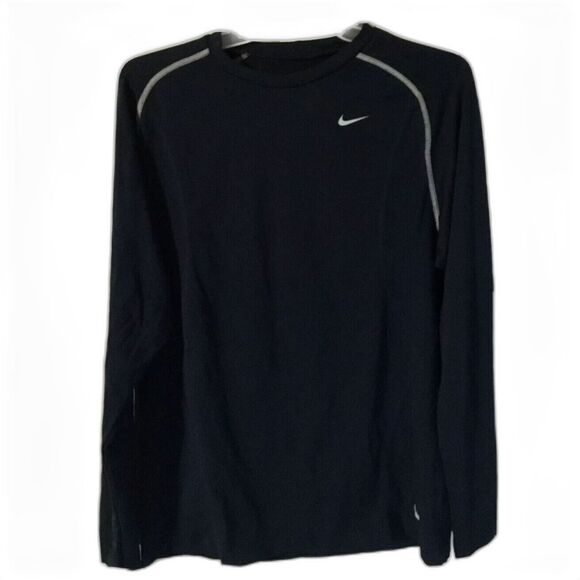 Nike Pro Mens Black Dri-Fit Fitted Base Layer Long Sleeve Shirt - Picture 1 of 5